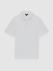 Reiss White Earl Cotton Short-Sleeve Polo Shirt - Image 2 of 5