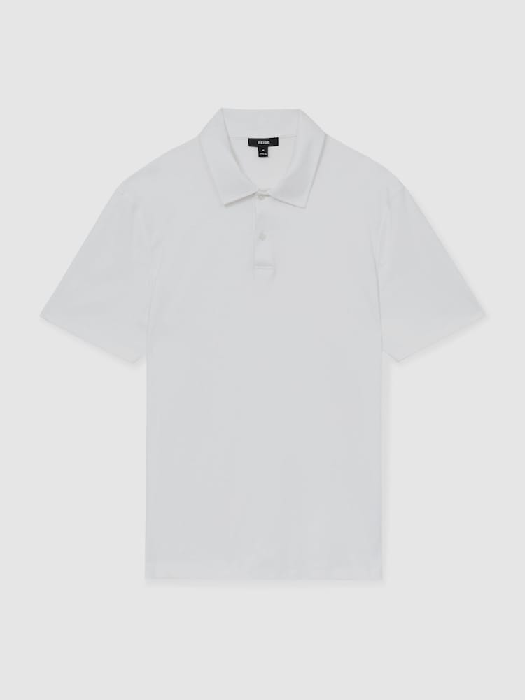 Reiss White Earl Cotton Short-Sleeve Polo Shirt - Image 2 of 5