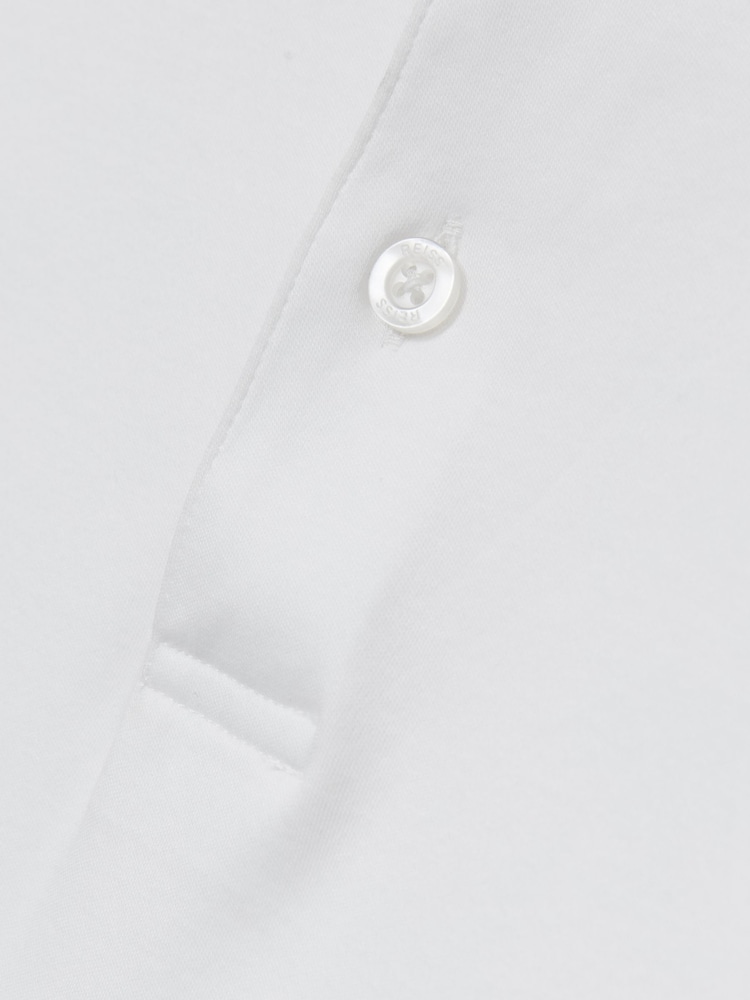 Reiss White Earl Cotton Short-Sleeve Polo Shirt - Image 5 of 5