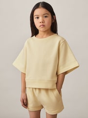 Reiss Lemon Meg Cotton-Blend Sweatshirt And Shorts Set - Image 3 of 4