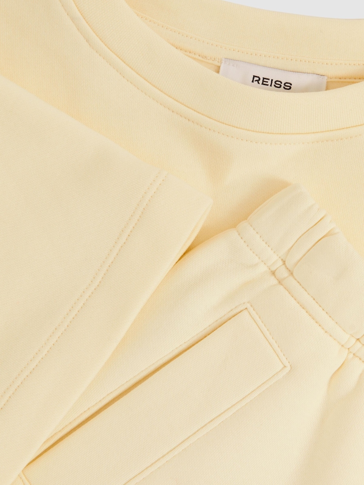Reiss Lemon Meg Cotton-Blend Sweatshirt And Shorts Set - Image 4 of 4