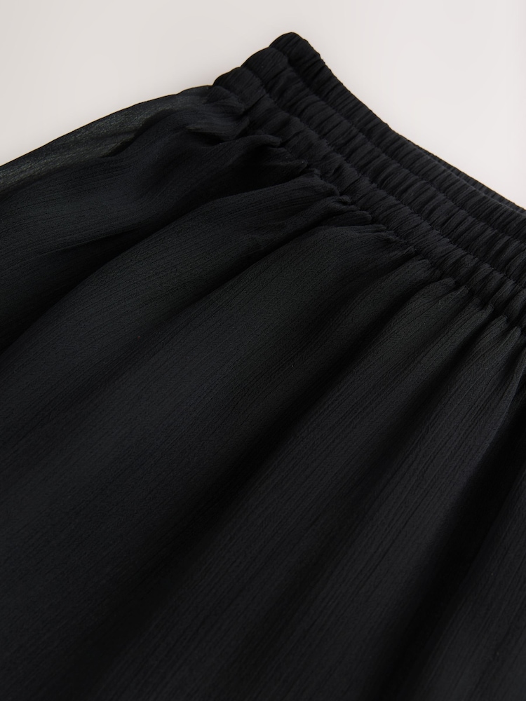 Black Sheer Beach Wide Leg Trousers - Image 8 of 8