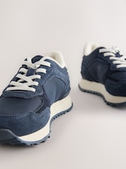 Navy Blue Elastic Lace Trainers - Image 3 of 5