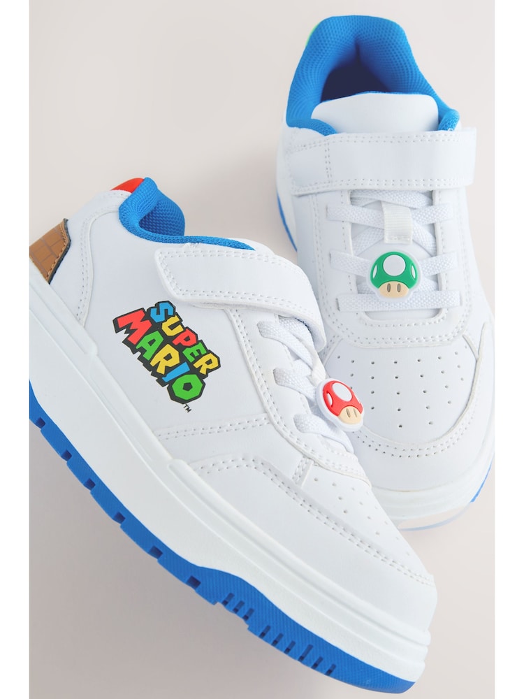 White Mario Elastic Lace Trainers - Image 2 of 10