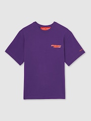Reiss Purple Nakata McLaren F1 Team Oversize Logo T-Shirt Unisex Fit - Image 2 of 9