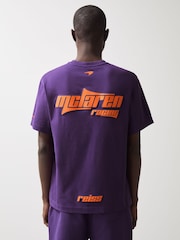 Reiss Purple Nakata McLaren F1 Team Oversize Logo T-Shirt Unisex Fit - Image 4 of 9