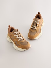 Tan Brown Standard Fit (F) Lace Up Trainers - Image 1 of 6
