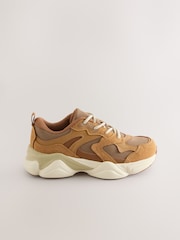 Tan Brown Standard Fit (F) Lace Up Trainers - Image 2 of 6