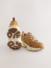 Tan Brown Standard Fit (F) Lace Up Trainers - Image 3 of 6