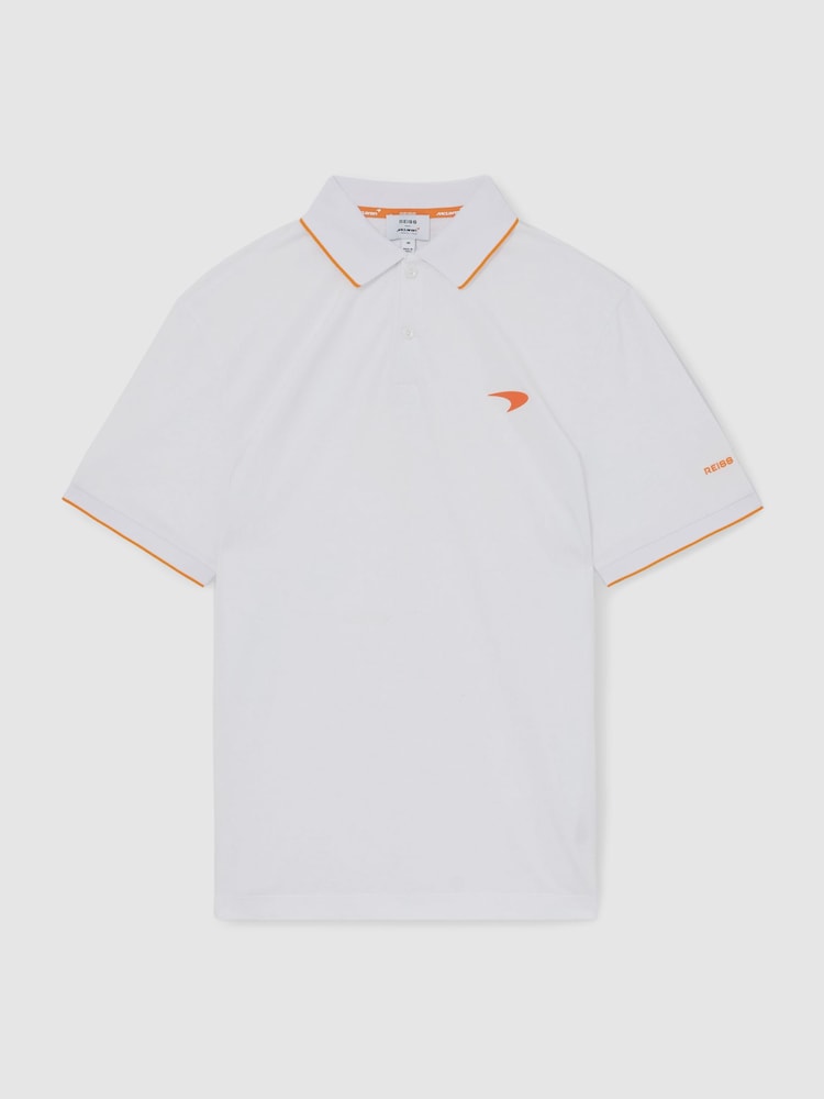 Reiss White Crypto McLaren F1 Team Cotton Polo Shirt - Image 2 of 9