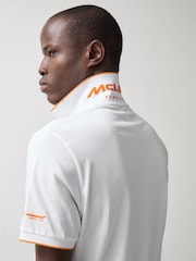 Reiss White Crypto McLaren F1 Team Cotton Polo Shirt - Image 4 of 9
