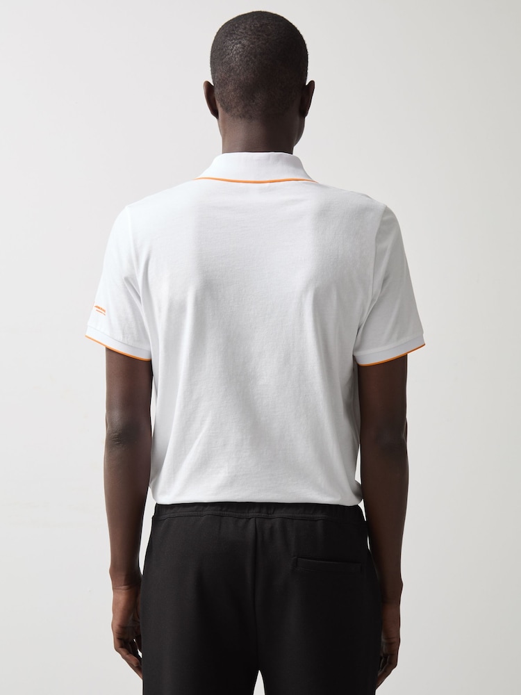 Reiss White Crypto McLaren F1 Team Cotton Polo Shirt - Image 5 of 9
