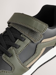 Black/Khaki Elastic Lace Trainers - Image 4 of 6