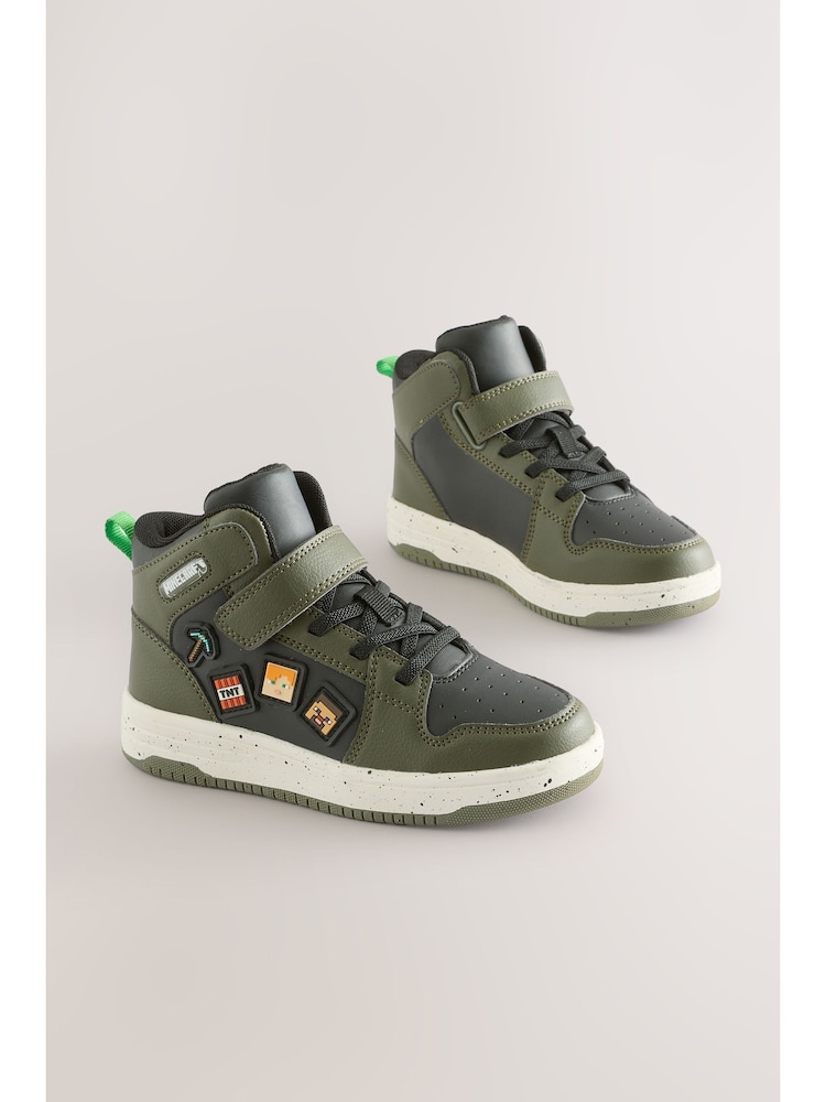 Khaki Green Minecraft High Top Trainers - Image 5 of 5