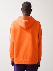 Reiss Papaya Orange Zak McLaren F1 Team Oversize Toggle Hoodie Unisex Fit - Image 3 of 7