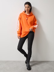 Reiss Papaya Orange Zak McLaren F1 Team Oversize Toggle Hoodie Unisex Fit - Image 4 of 7