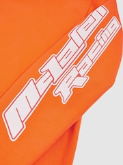 Reiss Papaya Orange Zak McLaren F1 Team Oversize Toggle Hoodie Unisex Fit - Image 7 of 7