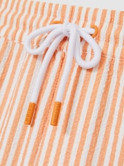Reiss Orange/White Bay Seersucker Stripe Swim Shorts - Image 6 of 6