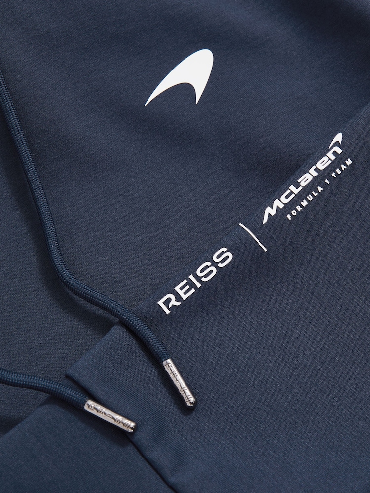 Reiss Airforce Blue Apex McLaren F1 Team Interlock Hoodie - Image 8 of 8