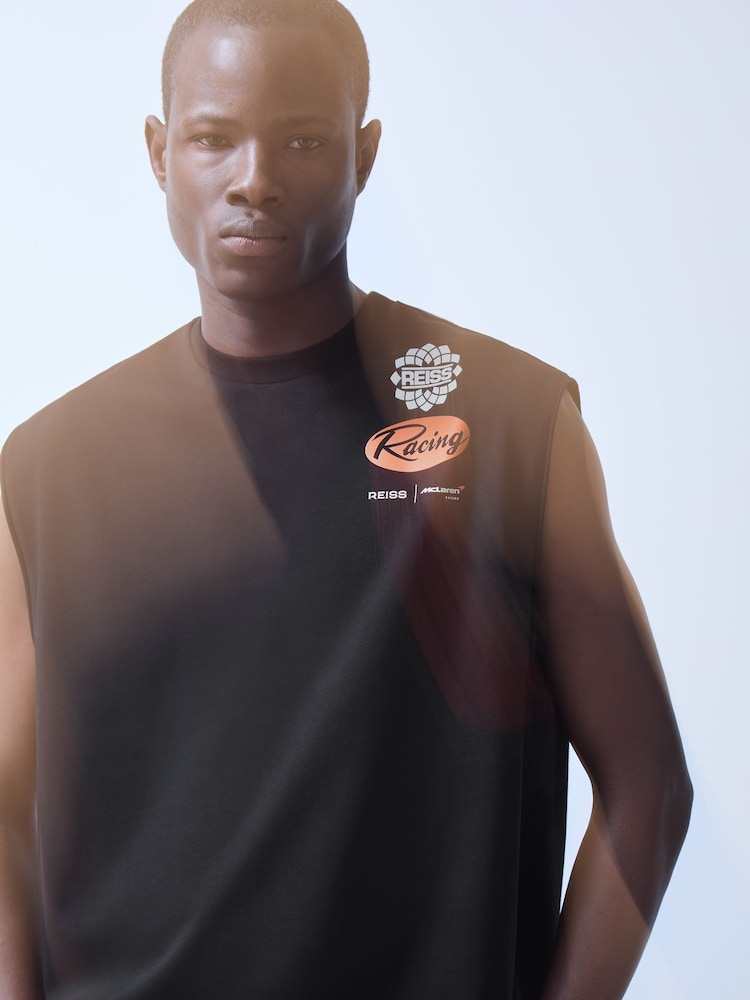 Reiss Black Racer McLaren F1 Team Logo Vest - Image 1 of 8