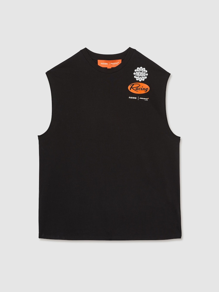 Reiss Black Racer McLaren F1 Team Logo Vest - Image 2 of 8 Reiss Black Racer McLaren F1 Team Logo Vest - Image 2 of 8