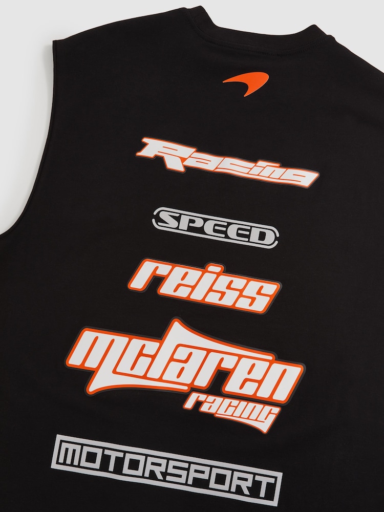 Reiss Black Racer McLaren F1 Team Logo Vest - Image 8 of 8