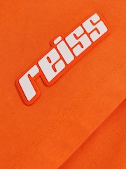 Reiss Papaya Orange Nakata McLaren F1 Team Oversize Logo T-Shirt Unisex Fit - Image 7 of 9