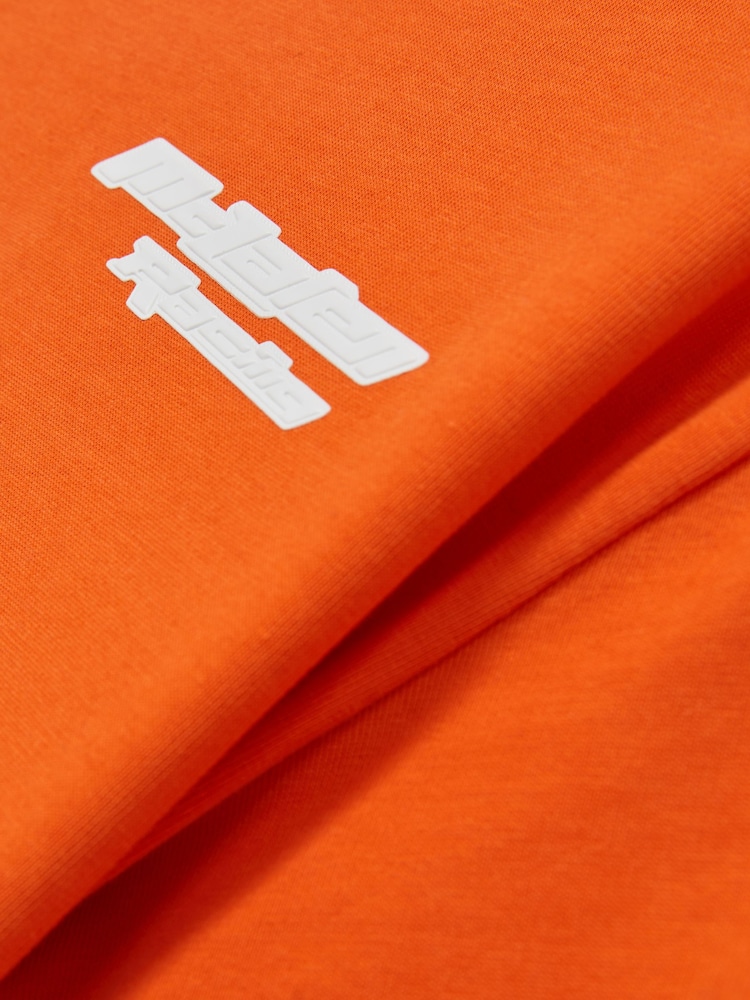 Reiss Papaya Orange Nakata McLaren F1 Team Oversize Logo T-Shirt Unisex Fit - Image 9 of 9