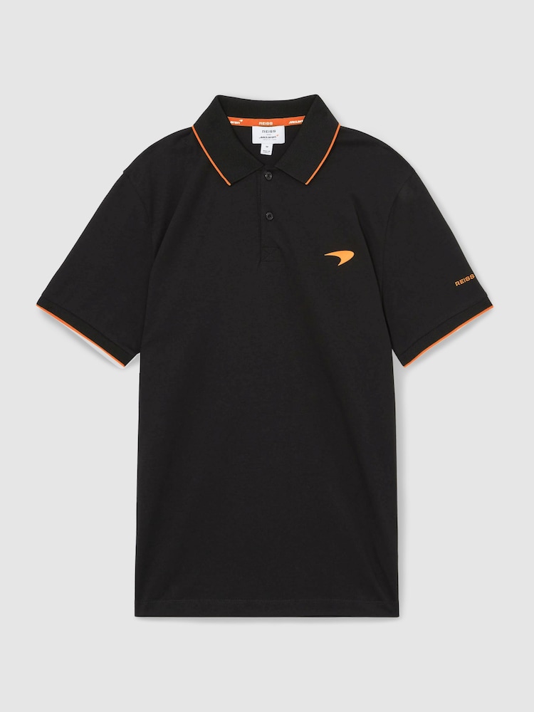 Reiss Black Crypto McLaren F1 Team Cotton Polo Shirt - Image 2 of 9