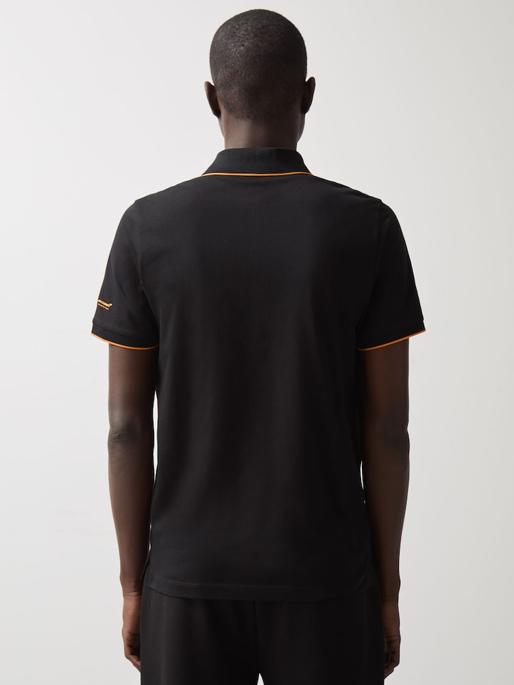 Reiss Black Crypto McLaren F1 Team Cotton Polo Shirt - Image 5 of 9
