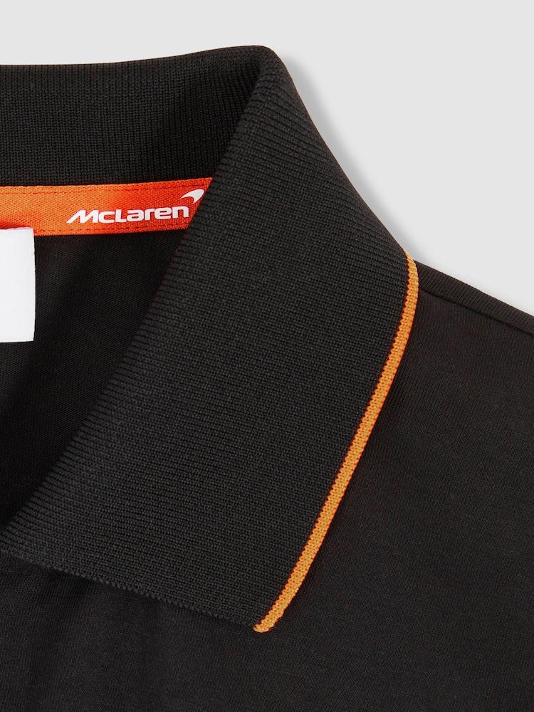 Reiss Black Crypto McLaren F1 Team Cotton Polo Shirt - Image 8 of 9