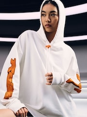 Reiss White Zak McLaren F1 Team Oversize Toggle Hoodie Unisex Fit - Image 1 of 10