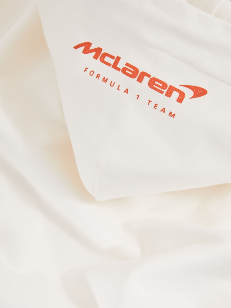Reiss White Zak McLaren F1 Team Oversize Toggle Hoodie Unisex Fit - Image 10 of 10