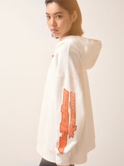 Reiss White Zak McLaren F1 Team Oversize Toggle Hoodie Unisex Fit - Image 3 of 10