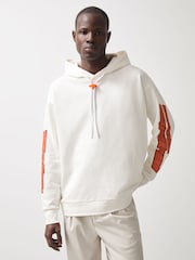 Reiss White Zak McLaren F1 Team Oversize Toggle Hoodie Unisex Fit - Image 6 of 10