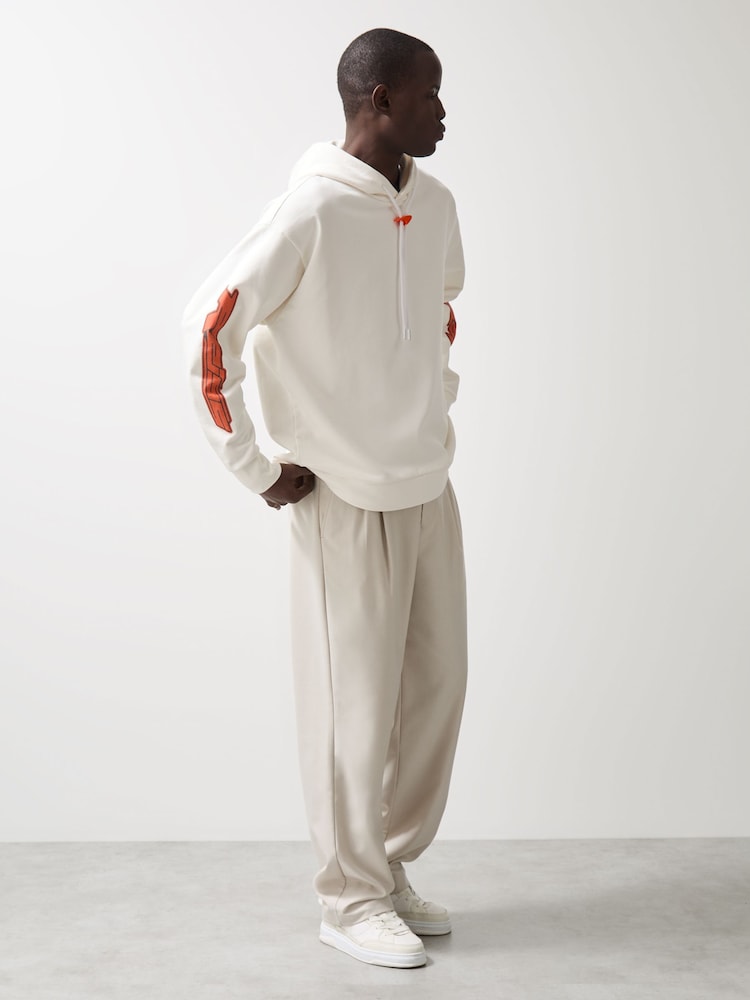 Reiss White Zak McLaren F1 Team Oversize Toggle Hoodie Unisex Fit - Image 8 of 10