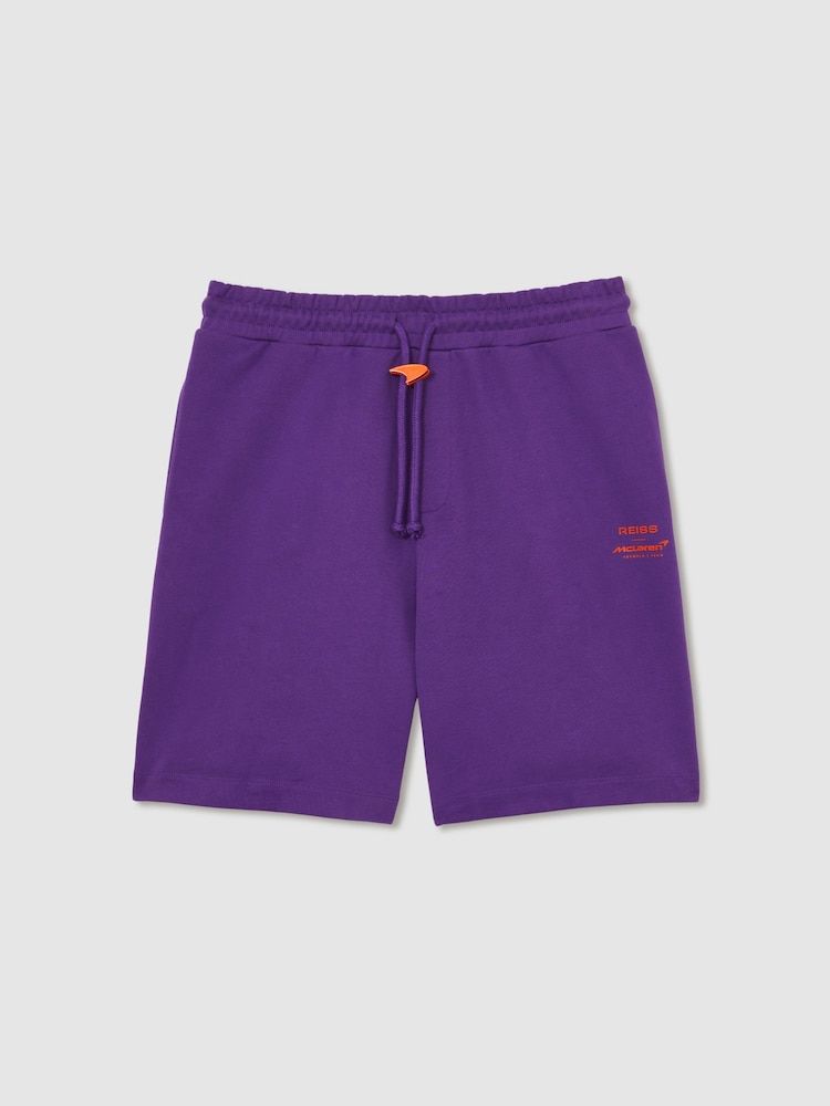 Reiss Purple Knox McLaren F1 Team Drawstring Shorts - Image 2 of 8 Reiss Purple Knox McLaren F1 Team Drawstring Shorts - Image 2 of 8