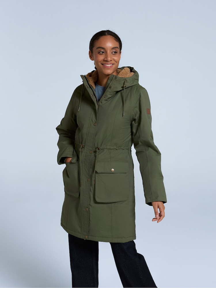 Animal Green Agnes Womens Borg Lined Parka Jacket - Image 2 of 4