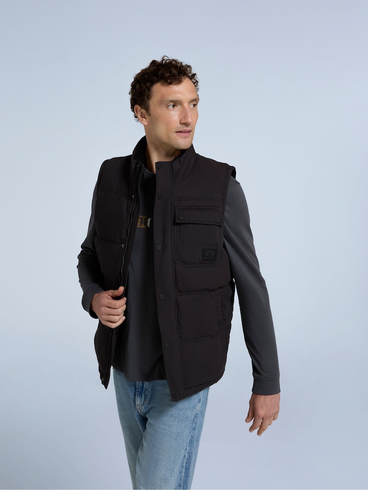 Animal Black Fistral Mens Padded Borg Lined 100% Cotton Gilet - Image 4 of 4