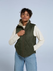 Animal Green Hayle Womens Borg Lined Gilet - Image 1 of 4