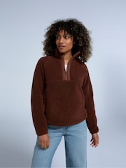Animal Purple Keely Womens Borg Half Zip Fleece - Image 1 of 4