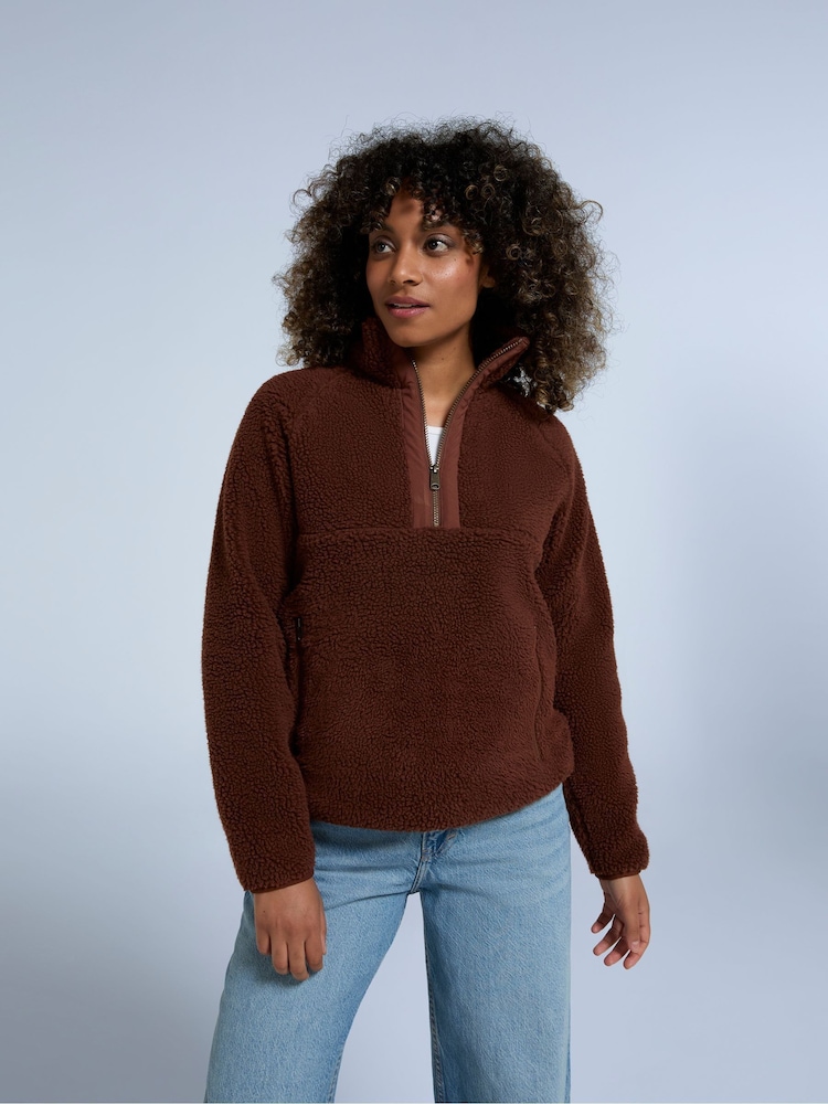 Animal Purple Keely Womens Borg Half Zip Fleece - Image 1 of 4