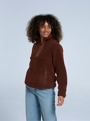 Animal Purple Keely Womens Borg Half Zip Fleece - Image 2 of 4