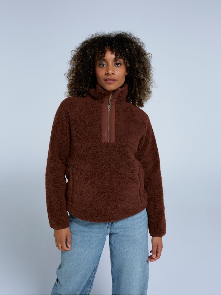 Animal Purple Keely Womens Borg Half Zip Fleece - Image 3 of 4