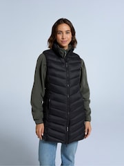 Animal Black Womens Frankie Padded Longline Gilet - Image 1 of 4