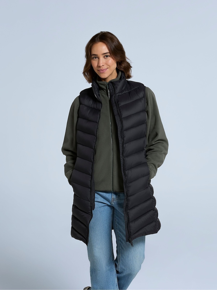 Animal Black Womens Frankie Padded Longline Gilet - Image 2 of 4