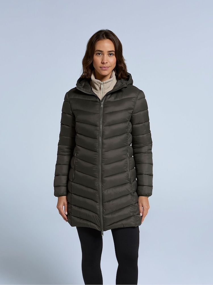 Animal Green Frankie Womens Padded Longline Jacket - Image 2 of 4