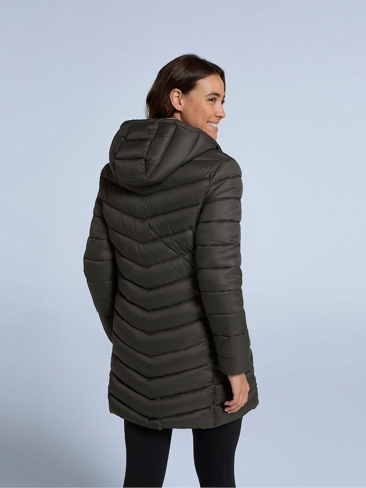 Animal Green Frankie Womens Padded Longline Jacket - Image 4 of 4