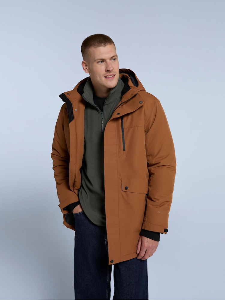 Animal Brown Lisbon Mens Waterproof Parka - Image 1 of 4