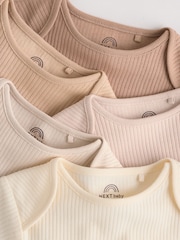 Cream Baby Short Sleeve Bodysuits 5 Pack - Image 10 of 15